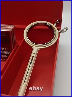 Bernina Red Accessories Box/Case with 8 Presser Feet, Bobbins, Needles & More