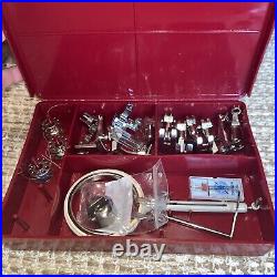 Bernina Sewing Red Box With Accessories, Bobbin Case Bobbins Needles 20 pieces