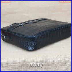 Black Cro alli. Leather skin document bag, briefcase bag laptop bag for men