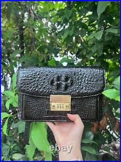 Black Genuine Crocodile Skin Briefcase, Real Alligator Leather Bag For Men