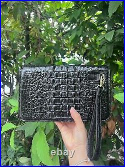 Black Genuine Crocodile Skin Briefcase, Real Alligator Leather Bag For Men
