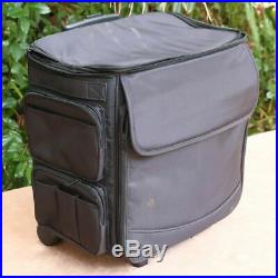 Black Large Rolling Scrapbook Storage Tote Craft Case durable nylon carrying