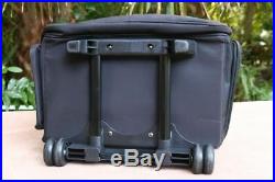 Black Large Rolling Scrapbook Storage Tote Craft Case durable nylon carrying