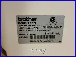 Brother PE770 Computerized Embroidery Machine with Plastic Cover Tested/Works