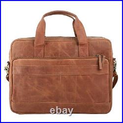 Buffalo Leather Laptop Messenger Office College Satchel Briefcase Bag for Gift