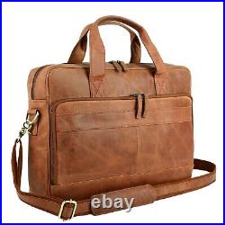 Buffalo Leather Laptop Messenger Office College Satchel Briefcase Bag for Gift