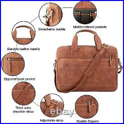Buffalo Leather Laptop Messenger Office College Satchel Briefcase Bag for Gift2