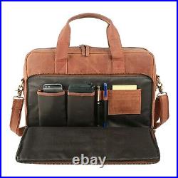 Buffalo Leather Laptop Messenger Office College Satchel Briefcase Bag for Girl