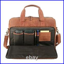 Buffalo Leather Laptop Messenger Office College Satchel Briefcase Bag for men