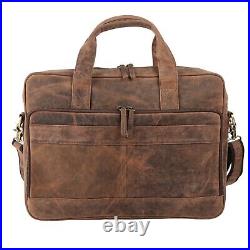 Buffalo Leather Laptop Messenger Satchel Briefcase Office College Bag for Gift