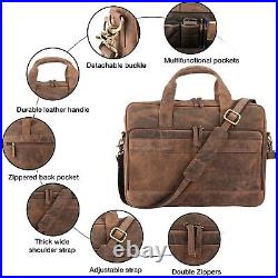 Buffalo Leather Laptop Messenger Satchel Briefcase Office College Bag for Gift