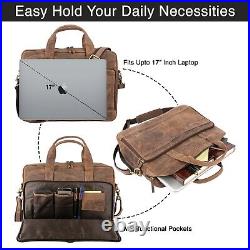 Buffalo Leather Laptop Messenger Satchel Briefcase Office College Bag for Gift2