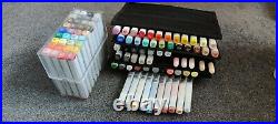 Bundle Of Used Copic Markers, refills and carry case some require refills