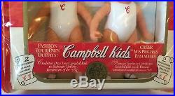 CAMPBELLS KIDS Set With Two 5 Vinyl Dolls Carrying Case Fibre Craft, 1995