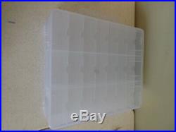 CLEAR PLASTIC HOT WHEELS OR CRAFT/LURES CARRYING CASE WithHANDLE 11.5 X 12.5 NWOT
