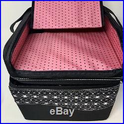 CREATIVE MEMORIES Daisy Craft Carrying Case Black Floral Pink Organizer Bag