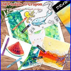 Caliart Art Supplies, 153-Pack Deluxe Wooden Art Set Crafts Drawing Painting Col