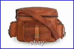 Camera Bag, Lens Accessories Carry Case For Nikon, Canon GenuineVintage Leather