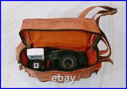 Camera Bag Lens Accessories Carry Case Nikon Canon Genuine Leather Vintage Purse