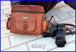Camera Shoulder Bag Genuine Leather Lens Accessories Carry Case Crossbody Bag