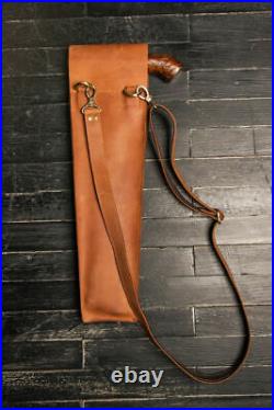 Case Cover Leather- Cane best Brown Bag For Walking Stick Storage Walking Cane