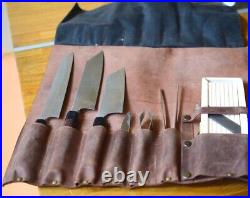 Chef Knife Bag made of Genuine Cowhide Leather Keep Your Knife's Blade Protected