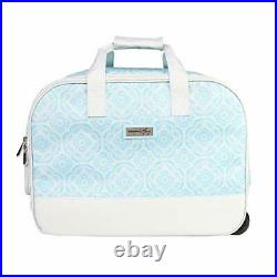 Collapsible Sewing Machine Rolling Carrying Case, Light Blue Trolley Bag