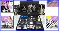 Complete Adult Drawing & Sketching Set 100 Tools, Travel Case, Beginner's Guide