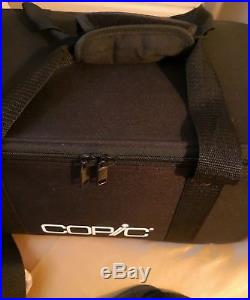 Copic 380 Markers Black Carrying Case Comfortable Durable 6 Removable Bags