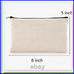 Craft & Carry 32-Pack DIY Canvas Zipper Pouches 8x5 Multipurpose Makeup, Pe