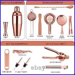 Craft Cocktails Anywhere with Portable 17-Piece Copper Bartender Set & Bag