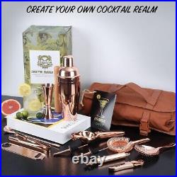 Craft Cocktails Anywhere with Portable 17-Piece Copper Bartender Set & Bag