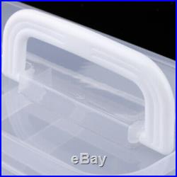 Craft Supply Storage Box/Firstaid Carrying Case with Top Handle Clear