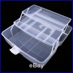 Craft Supply Storage Box/Firstaid Carrying Case with Top Handle Clear