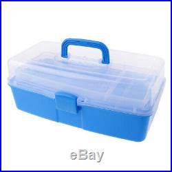 Craft Supply Storage Box/Firstaid Carrying Case with Top Handle Light Blue