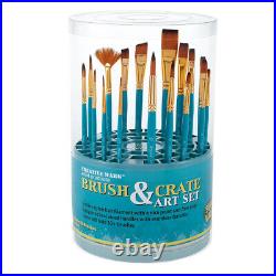 Creative Mark Artist Brush Crate Set with 18 Short Handle Brushes 10 Pack