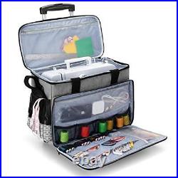 Detachable Rolling Sewing Machine Carrying Case Trolley Tote Bag With Board