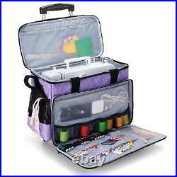 Detachable Rolling Sewing Machine Carrying Case, Trolley Tote Bag with Remova