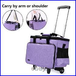 Detachable Rolling Sewing Machine Carrying Case, Trolley Tote Bag with Remova