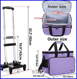 Detachable Rolling Sewing Machine Carrying Case, Trolley Tote Bag with Removable