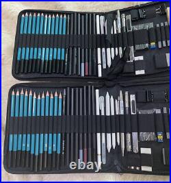 Drawing Pencils Set 80 pieces Colored Pencils in Professional zipper carry case