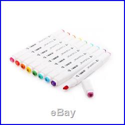 Dual Brush Color Marker Set Pro Art Markers Duel Tip Drawing Includes Carry Case