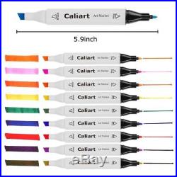 Dual Tip Alcohol Based Felt Tip Markers Set Of 100 Pens With Black Carrying Case
