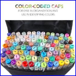 Dual Tip Alcohol Based Felt Tip Markers Set Of 100 Pens With Black Carrying Case