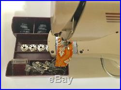ELNA SUPERMATIC SEWING MACHINE SWISS MADE WithACCESSARY'S & CARRYING CASE