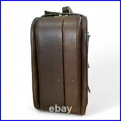 ENGLISH British UK Brown Belting Leather Carry On Suitcase Luggage Bag Handmade