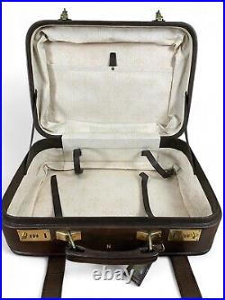 ENGLISH British UK Brown Belting Leather Carry On Suitcase Luggage Bag Handmade