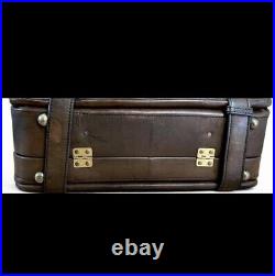 ENGLISH British UK Brown Belting Leather Carry On Suitcase Luggage Bag Handmade