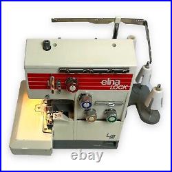 Elna LOCK L5 Serger with Pedal Carry Case Extras Sewing Machine vintage VIDEO L-5