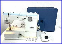 Elna SU 62C Free Arm Sewing Machine with carrying case & extras